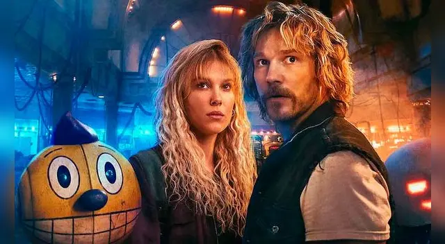 Millie Bobby Brown y Chris Pratt protagonizan la película 'Estado Eléctrico'. Foto: Netflix