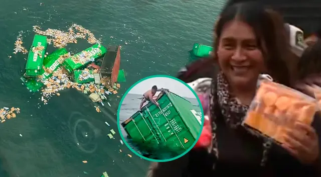 Marina lanza INMINENTE advertencia a pescadores de Ancón que rematan productos de contenedores que cayeron al mar Marina lanza INMINENTE advertencia a pescadores de Ancón que rematan productos de contenedores que cayeron al mar