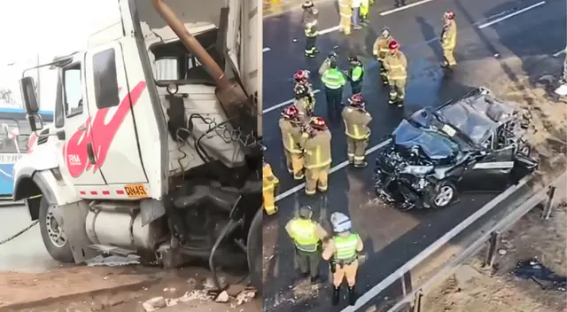Accidente múltiple en la Panamericana Sur: dos camiones se vuelcan y paralizan el tránsito en Atocongo