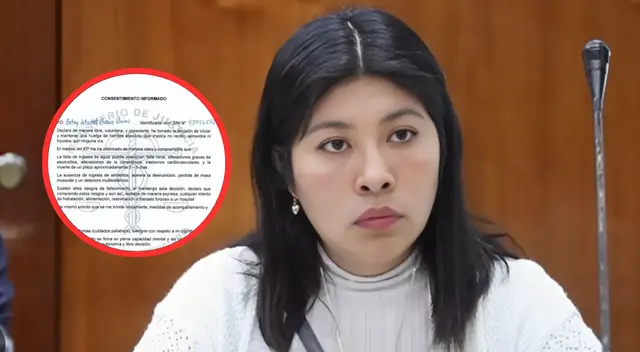 Médico del INPE alerta: Bettsy Chávez podría perder la vida en solo 3 días si mantiene huelga de hambre seca Médico del INPE alerta: Bettsy Chávez podría perder la vida en solo 3 días si mantiene huelga de hambre seca