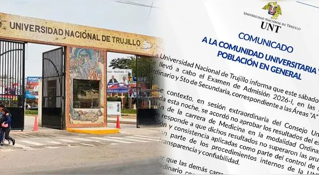 Estudiantes podrán rendir una nueva prueba para la carrera de Medicina en la Universidad Nacional de Trujillo