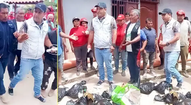 Indignación total en Huayo: alcalde Ledgard Goicochea fue obligado a caminar descalzo