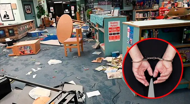 Dos niños destrozan una biblioteca escolar en EE.UU. Dos niños destrozan una biblioteca escolar en EE.UU.