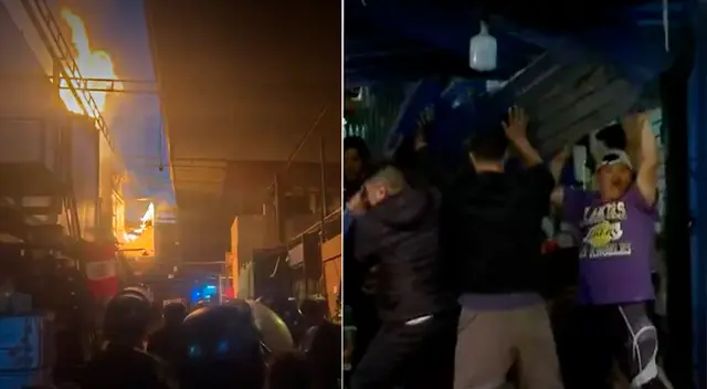 Fuerte incendio arrasa el mercado de flores Uniflor durante desalojo de comerciantes en el Rímac