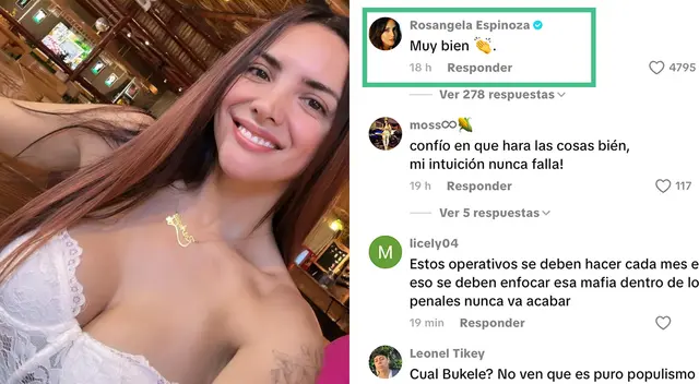 Rosángela Espinoza está pendiente del presidente José Jerí. Rosángela Espinoza está pendiente del presidente José Jerí.