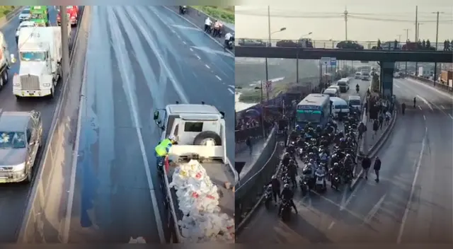 Derrame de petróleo genera tráfico en la Vía Evitamiento.