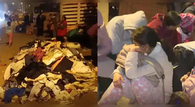 Ropa donada a damnificados del incendio en SJM es abandonada en la calle.