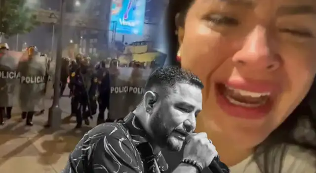 Esposa de Paul Flores ROMPE EN LLANTO en plena marcha al sufrir de VIOLENCIA por la PNP: "Tuvimos que escondernos"