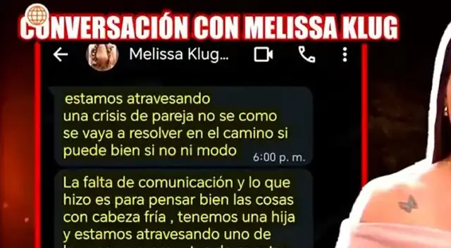 Melissa Klug deja entrever que volvería con Jesús Barco.