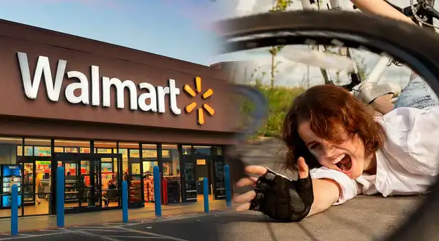 Joven se sube a bicicleta eléctrica y atropella a una mujer en Walmart. Joven se sube a bicicleta eléctrica y atropella a una mujer en Walmart.