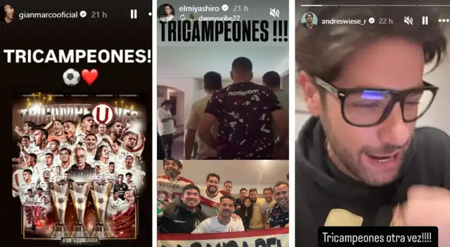 Famosos celebran el triunfo de Universitario de Deportes.