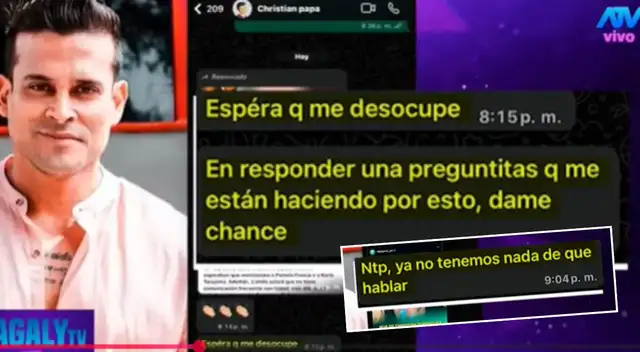 Magaly expone chat de Christian Domínguez con su hija. Magaly expone chat de Christian Domínguez con su hija.