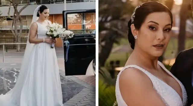 Natalia Salas impactó con su vestido de novia. Natalia Salas impactó con su vestido de novia.