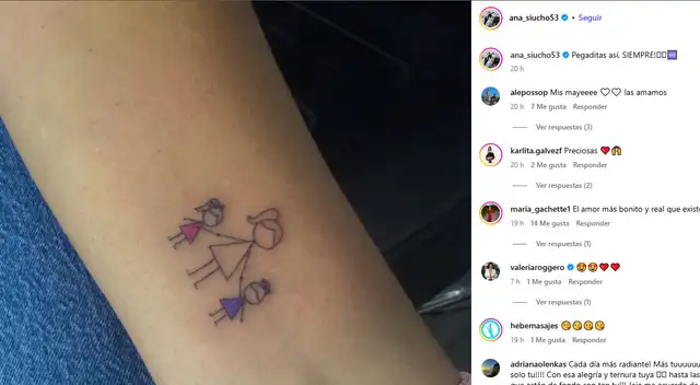 Ana Siucho se hizo un tatuaje por sus hijas. Ana Siucho se hizo un tatuaje por sus hijas.