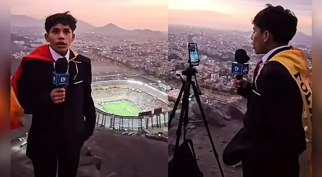 Cliver Huamán se volvió viral por su emotiva narración de la final de la Copa Libertadores. Foto: captura/Pol Deportes