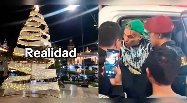 El tiktoker, identifiado bajo el nombre de jordyrioja, fue detenido tras ser grabado rompiendo el polémico árbol de navidad en Chiclayo El tiktoker, identifiado bajo el nombre de jordyrioja, fue detenido tras ser grabado rompiendo el polémico árbol de navidad en Chiclayo