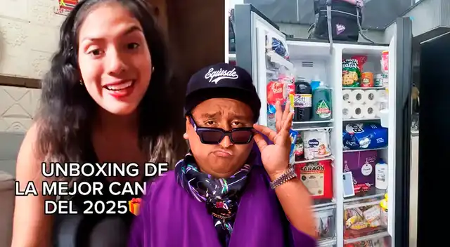 ¡LE GANÓ A CAJA HUANCAYO! Trabajadora de JORGE LUNA hace unboxing de canasta y quedó en SHOCK: "Una REFRI llena de cosas"