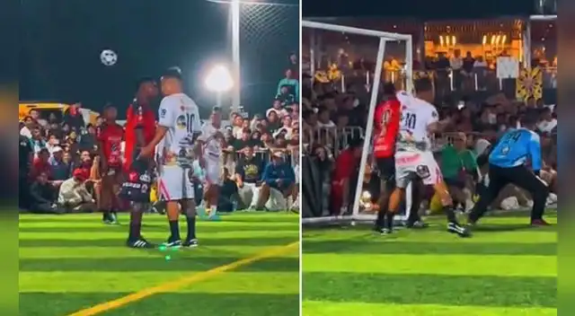 Christian Cueva agredió fuerte a Jack Durán en pichanga que se realizó en Trujillo. Foto: captura TikTok/Rayo Sports