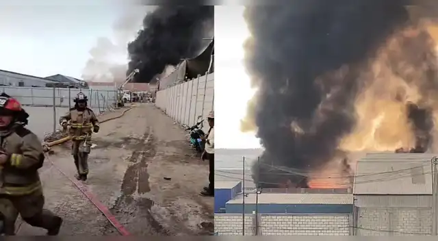 Enorme incendio consume almacén de conocida tienda por departamento en Villa El Salvador. Enorme incendio consume almacén de conocida tienda por departamento en Villa El Salvador.