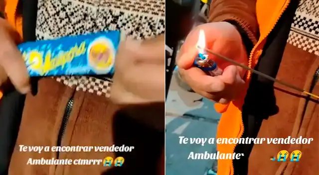 Peruano compró luces de bengala para el Año Nuevo, pero al encenderlo se lleva tremenda "sorpresa"