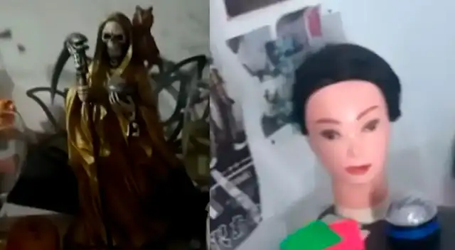 Maestra tenía imágenes de personajes Otaku y del Santa Muerte.