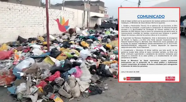 Minsa advierte riesgo sanitario en Carabayllo por acumulación de basura. Minsa advierte riesgo sanitario en Carabayllo por acumulación de basura.
