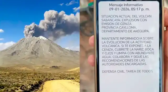 Volcán Sabancaya en alerta naranja tras explosión en Arequipa: Indeci advierte emisión de cenizas