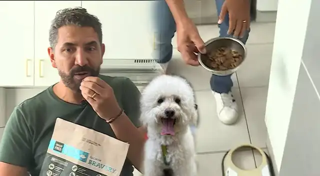 Fernando Díaz IMPACTA al comer en VIVO las CROQUETAS de su perrita Pipoca.