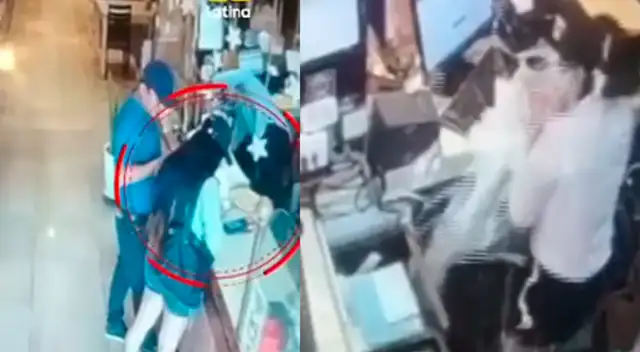 Mujer se negó a pagar el consumo y le lanza material inflamable a la cajera. Mujer se negó a pagar el consumo y le lanza material inflamable a la cajera.