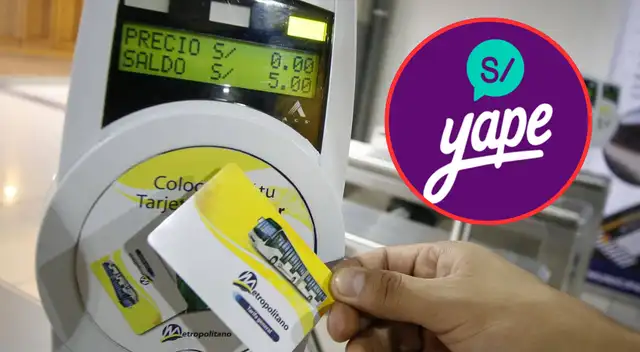 Metropolitano ya permite recargar tarjetas utilizando Yape.