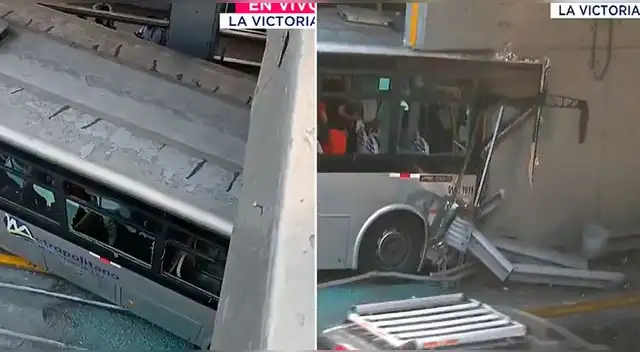 Bus del Metropolitano chocó en La Víctoria. Hay 25 heridos