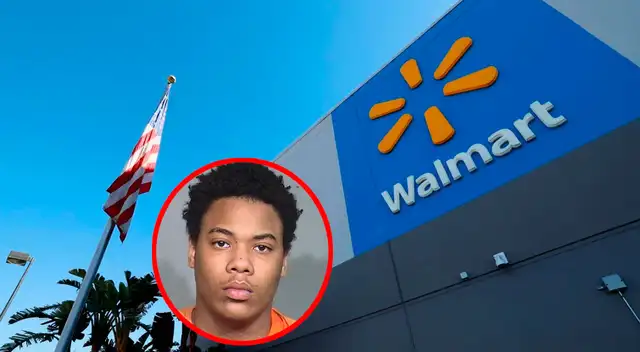 Adolescente amenaza a padre de familia en Walmart.