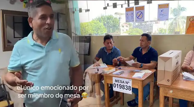 Peruano se emociona por ser miembro de mesa. Peruano se emociona por ser miembro de mesa.