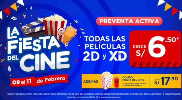 Fiesta del Cine 2026: Entradas a S/ 6.50 disponibles HOY, ¿qué películas puedes ver?