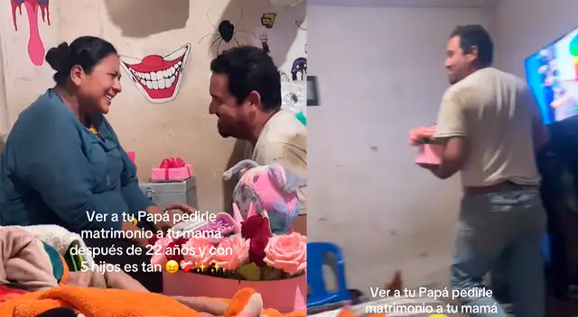 Hombre le pide matrimonio a su pareja después de 5 hijos y 22 años de relación y redes estallan