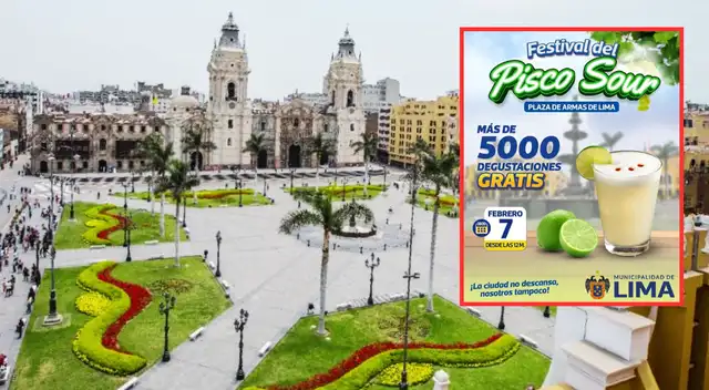 Día Nacional del Pisco Sour: MML organiza evento masivo con degustaciones gratis en la Plaza Mayor de Lima.