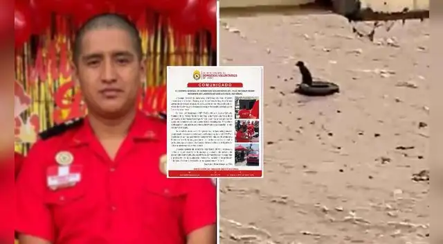 Patrick Iroshi Ospina Orihuela arriesgó su vida para salvar al pequeño perrito que fue arrastrado por el río Rímac. Foto: composición EP