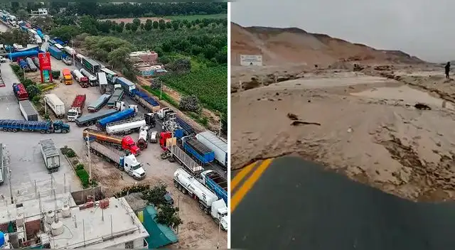 Huaico en Ica afectó la Panamericana Sur. Vehículos están parados en la carretera desde hace horas