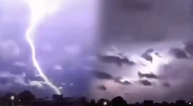 Peligrosas tormentas eléctricas azotan Lambayeque.