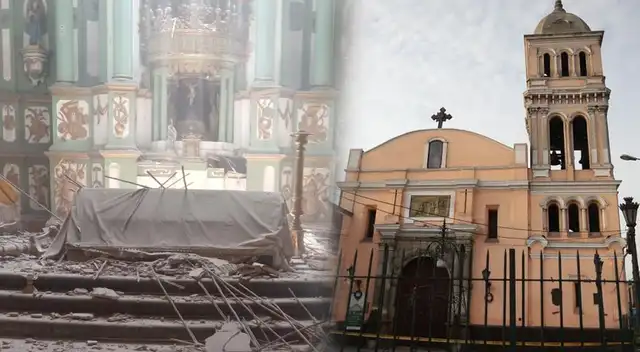 COLAPSA techo de la Iglesia San Lázaro del Rímac y CAE sobre el altar principal en plena preparación de misa