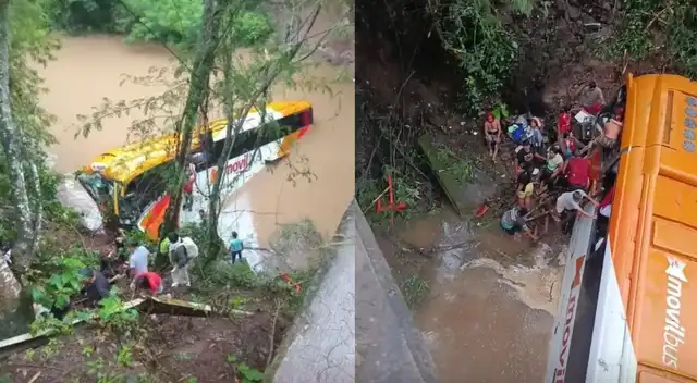 Tragedia en San Martín: Ómnibus de Movil Bus cae al río en Juanjuí con más de 50 pasajeros.
