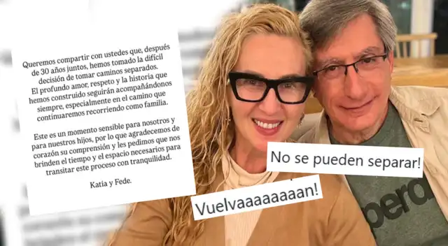 Usuarios EN SHOCK tras FIN del Matrimonio entre Federico Salazar y Katia Condos luego de 30 años.