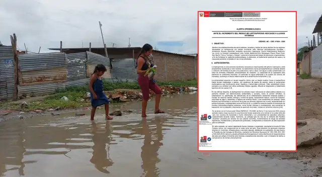 Minsa anuncia alerta epidemiológica por leptospirosis ante lluvias extremas a nivel nacional.