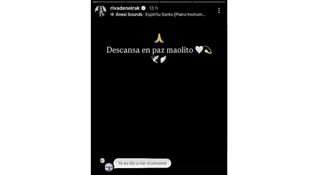 Mensaje de Korina Rivadeneira a Manolo Rojas.