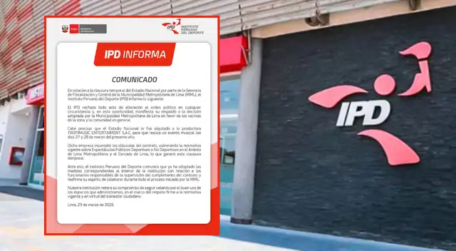 IPD se pronuncia tras la clausura del Estadio Nacional y señala culpables.