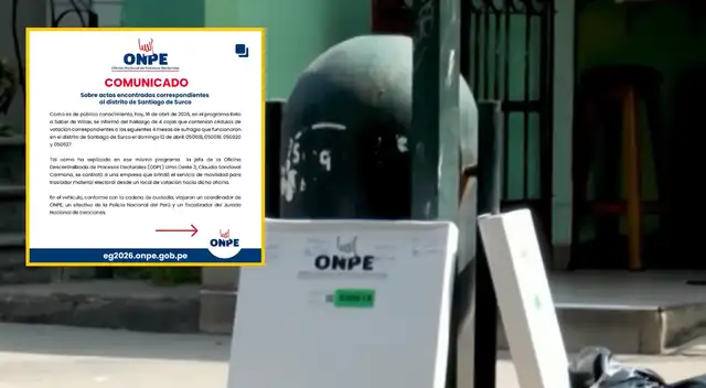 ONPE emite comunicado ante cédulas abandonadas cerca de basura en Surquillo. ONPE emite comunicado ante cédulas abandonadas cerca de basura en Surquillo.