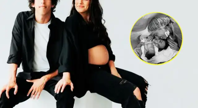 Mateo Garrido Lecca y su esposa presentan a su bebé.