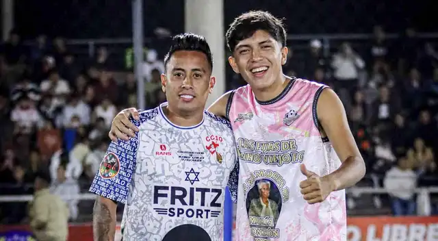Tiktoker Ninhoviejo estuvo en evento deportivo a beneficio, donde también estuvo Christian Cueva.