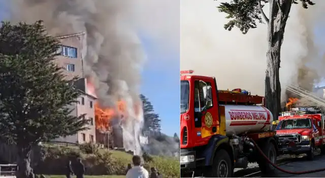 Feroz incendio destruyó parte de un histórico hotel turístico de Bariloche.