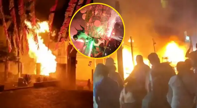 Tragedia en fiesta patronal: explosión de tanque de gas deja más de 10 heridos de gravedad.
